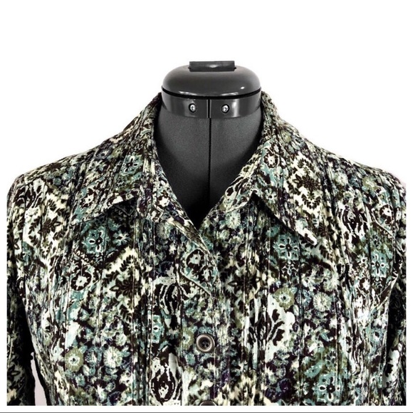 christopher & Banks Floral Print Jacket Shirt Top - Picture 3 of 7